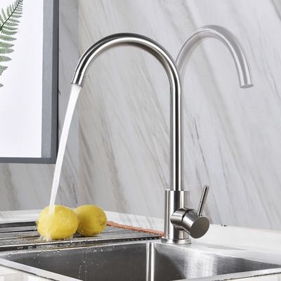 OEM 304の台所の流しのコックの単一のハンドルの無鉛熱い冷水の蛇口