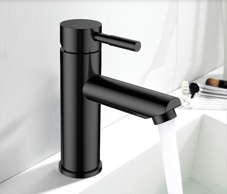 無鉛黒いステンレス鋼の洗面器のコックの耐久力のあるカスタマイズされたロゴ
